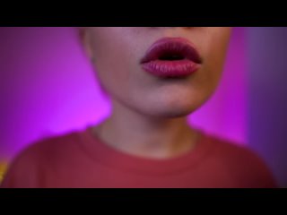 close-up gentle lens kisses asmr breathing, face touching, mouth sounds, no talking for sleep